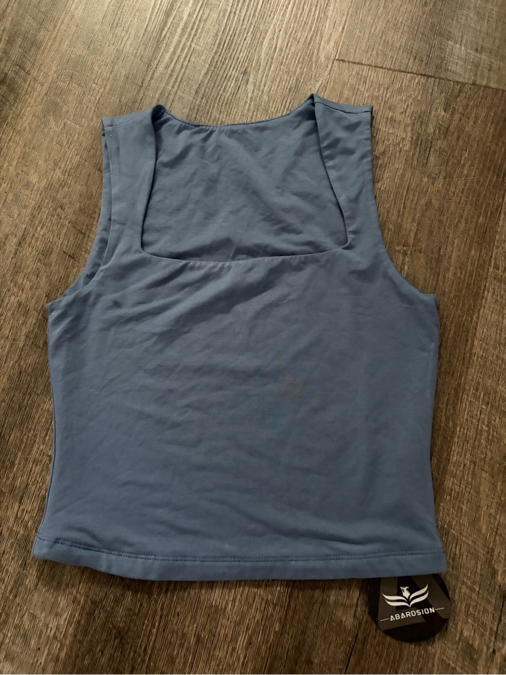 Blue Square-Neck Tank Top